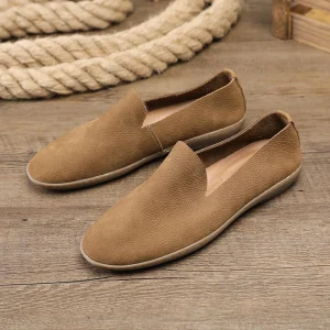 Y 38-44 Men’s Breathable Lightweight Soft Leather Loafers Fashionable and Versatile Men’s Shoes