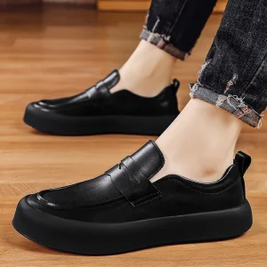 Y 38-44 New Style Work Casual Men’s Shoes Business Slip-on Round Toe Trendy Shoes