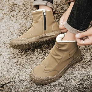 Y 39 44 New Winter Men’s High Top Work Shoes Trendy Versatile Thickened Warm Non Slip Sports Shoes