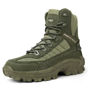 Yakeda Tactical Boots Men Outdoor Training Anti Slip Shoes Hiking Waterproof High Ankle Shoes Tactical Hunting Boots