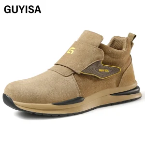 Yellow Color Men’s Work Shoes for Man Anti-smashingchaussures De Securite Safety Shoes Suede