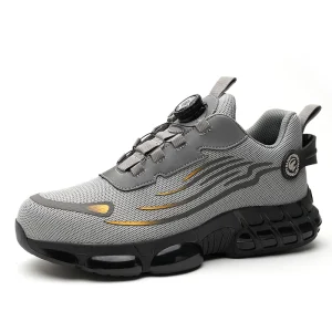 ZG 918 5 Men’s Lightweight Fly Woven Fabric Safety Shoes Breathable and Comfortable with Rotating Buttons for Winter Factory Use