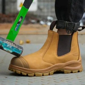 ZG L601 Australia Steel Toe Safety Boots Men’s Heavy Duty Mining Construction Chelsea Work Boots Safety Shoes Wheat