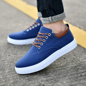 Zapatos Altos Original Quality Comfortable Men’s Casual Black Flat Canvas Shoes Walking Style