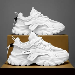 solid color Thick soled campus sports custom casual shoes trendy men’s casual breathable walking style shoes
